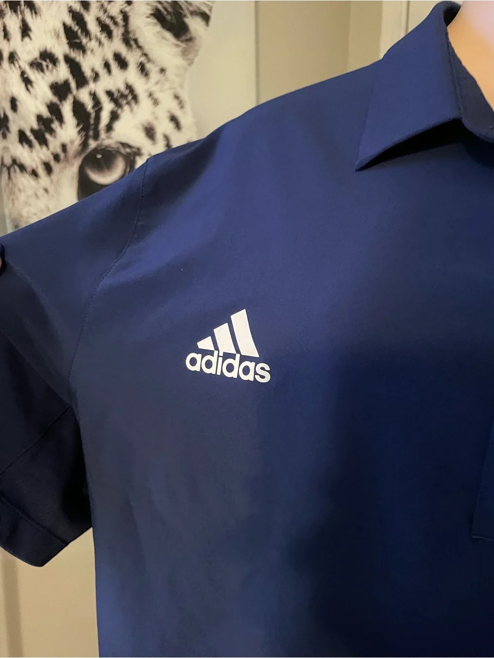 adidas Navy Blue FAU owl Football Men's Polo collar Shirt size 2XL short sleeve